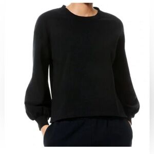 Alice+Olivia Black Crewneck Sweatshirt Size Small